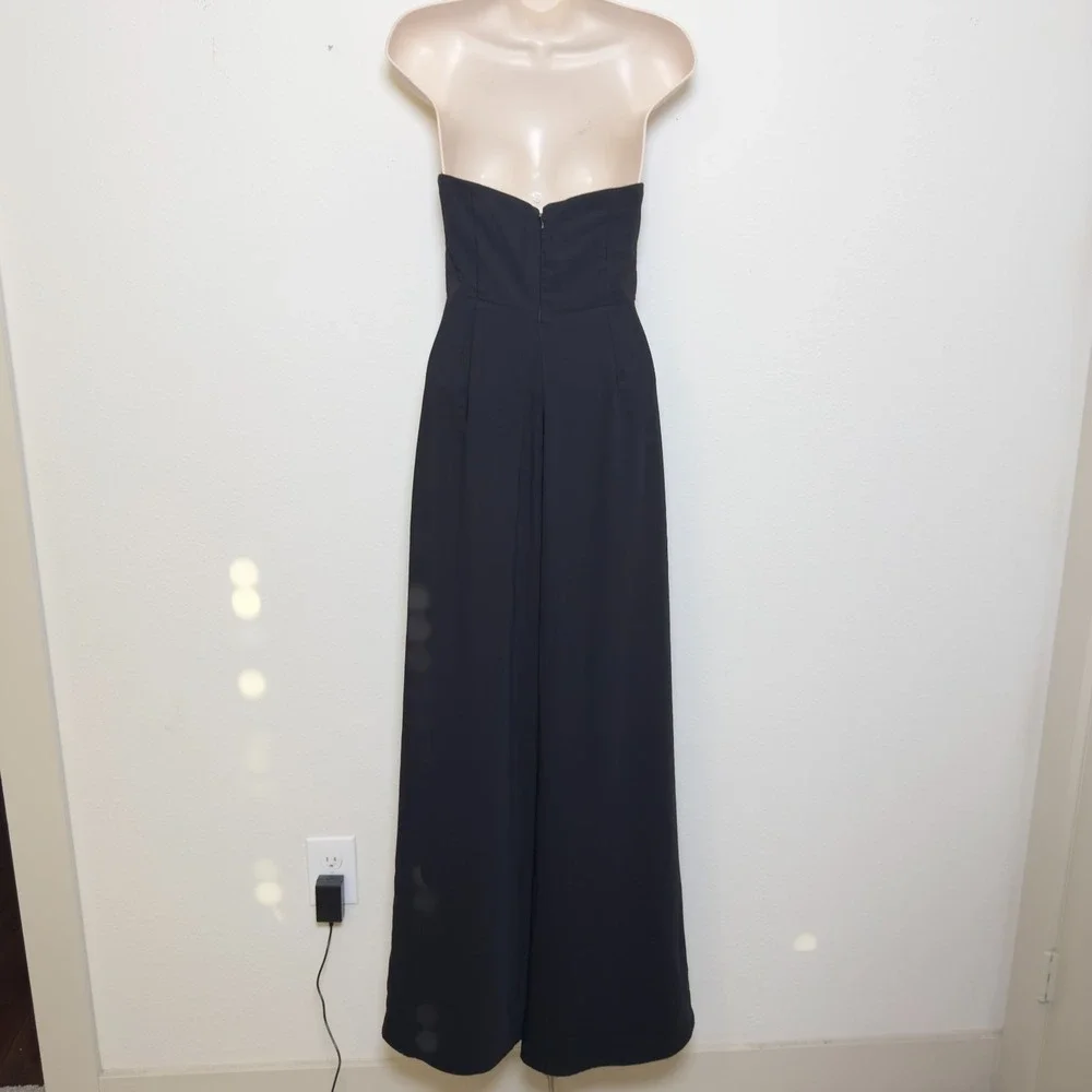 Amanda Uprichard Women‎ Formal Jumpsuit XS Black Cocktail Wide Leg Strapless - Picture 4 of 8